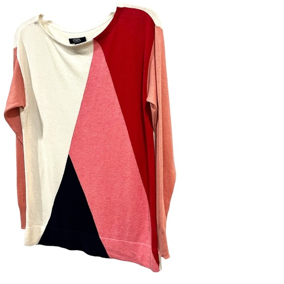 Chaps Cozy Colorblock Drop Shoulder Sweater NWOT - Picture 6 of 8